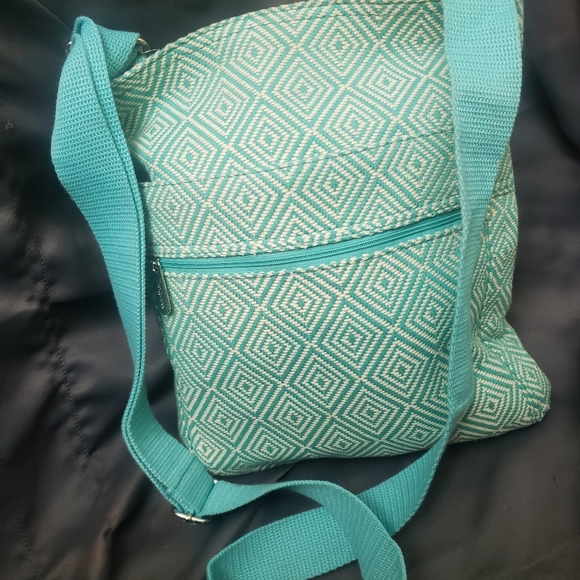 BAGS | [NwT]Turquoise Graphic Weave Crossbody Bag! - Picture 3 of 8